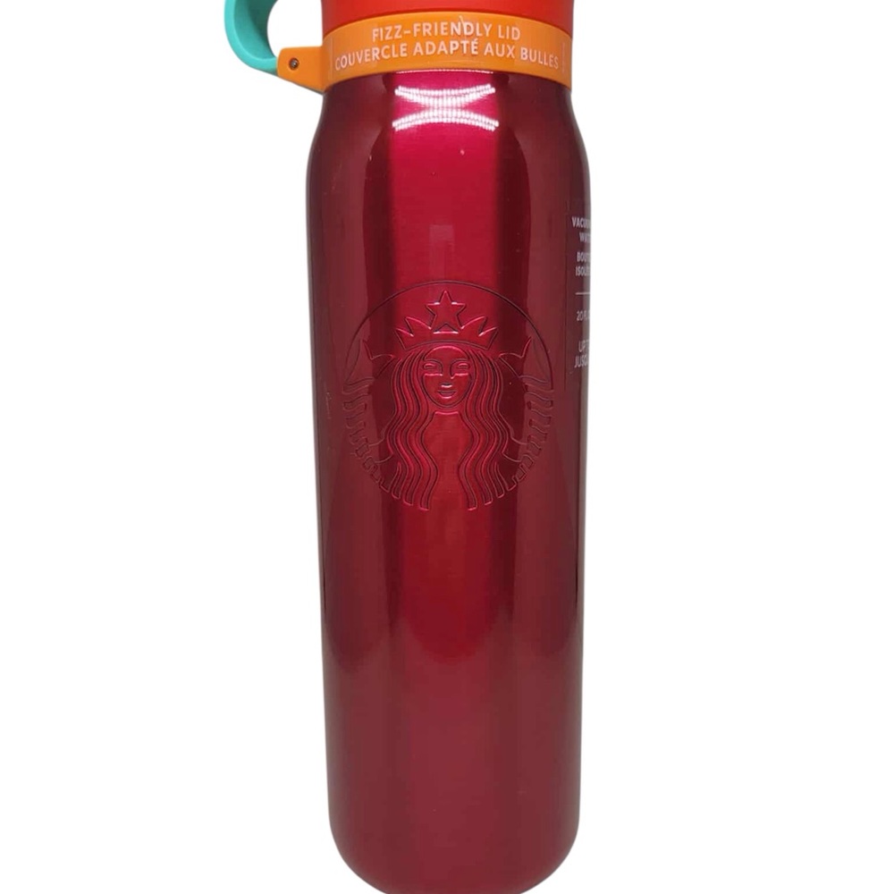 Starbucks NWT Shiny Red Fizz Friendly Water Bottle